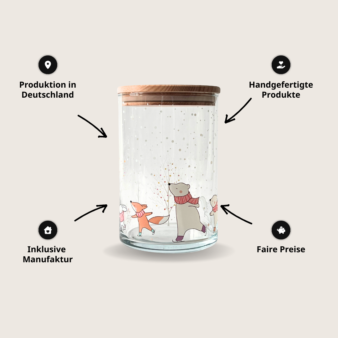 Vorratsglas mit Holzdeckel für Plätzchen