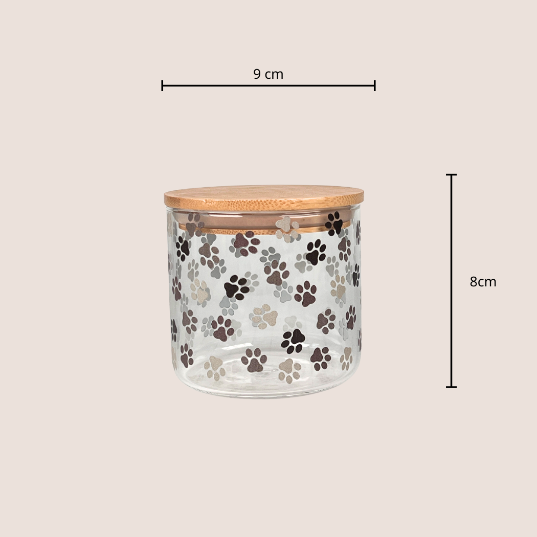 Größe der Glasdose mit Holzdeckel- 9x8cm