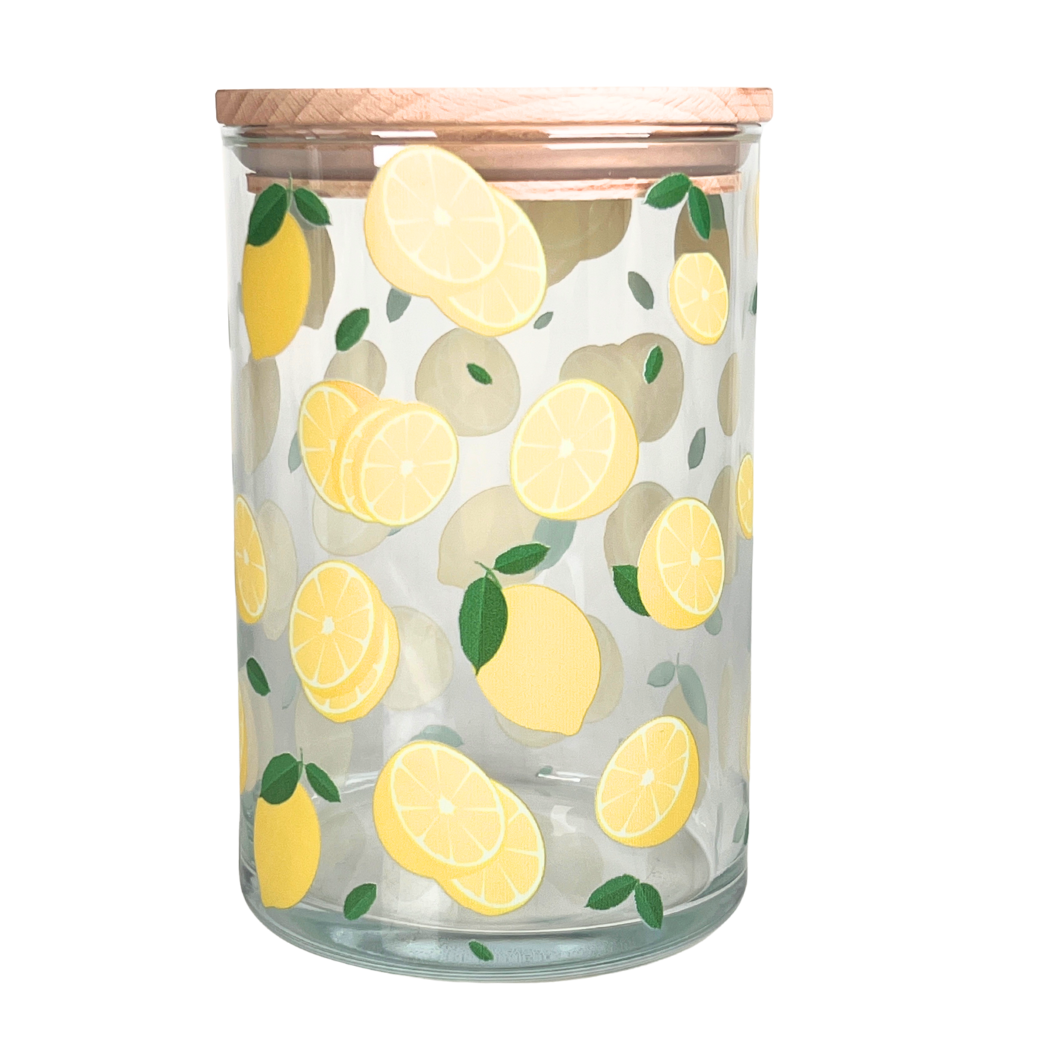 Glasdose mit Holzdeckel