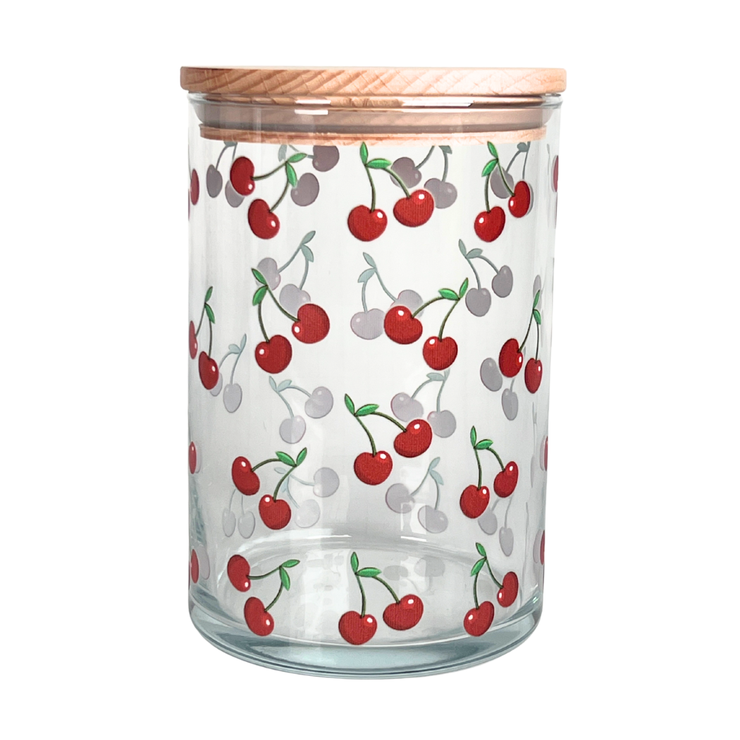 Glasdose mit Holzdeckel