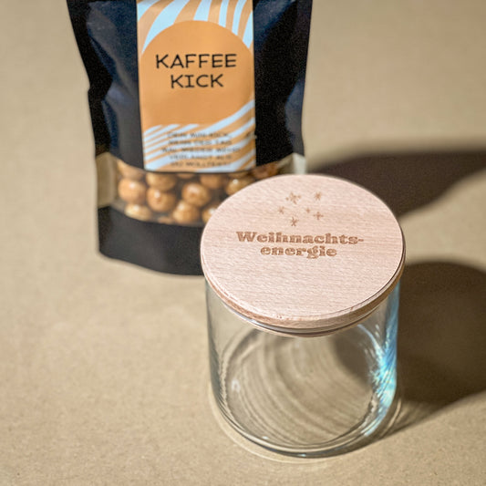 Personalisierbares Bonbonglas mit Cappuccino Balls