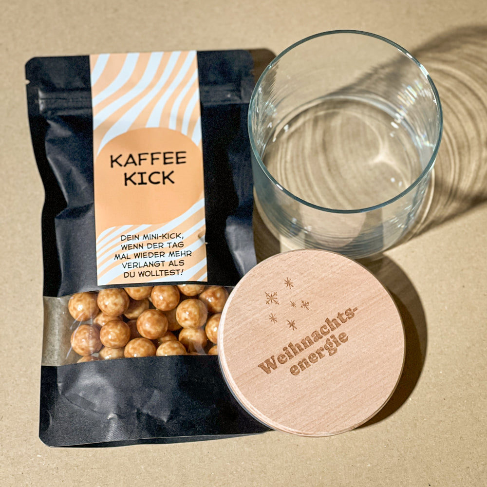 Personalisierbares Bonbonglas mit Cappuccino Balls