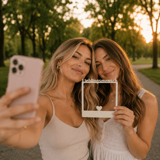 Selfie Rahmen Lieblingsmensch: Foto von zwei Freundinnen