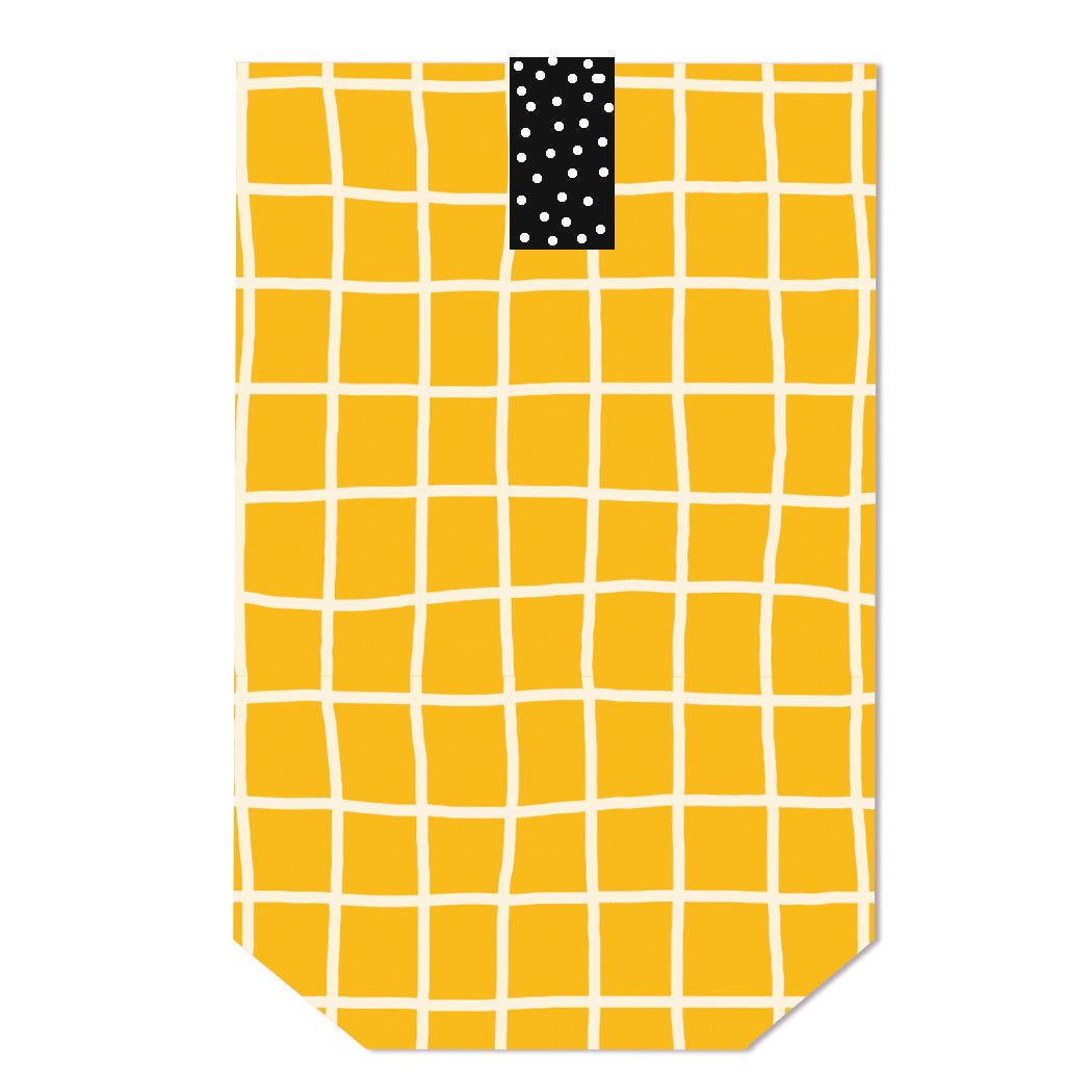 Tüte Karo gelb mit weißen Linien