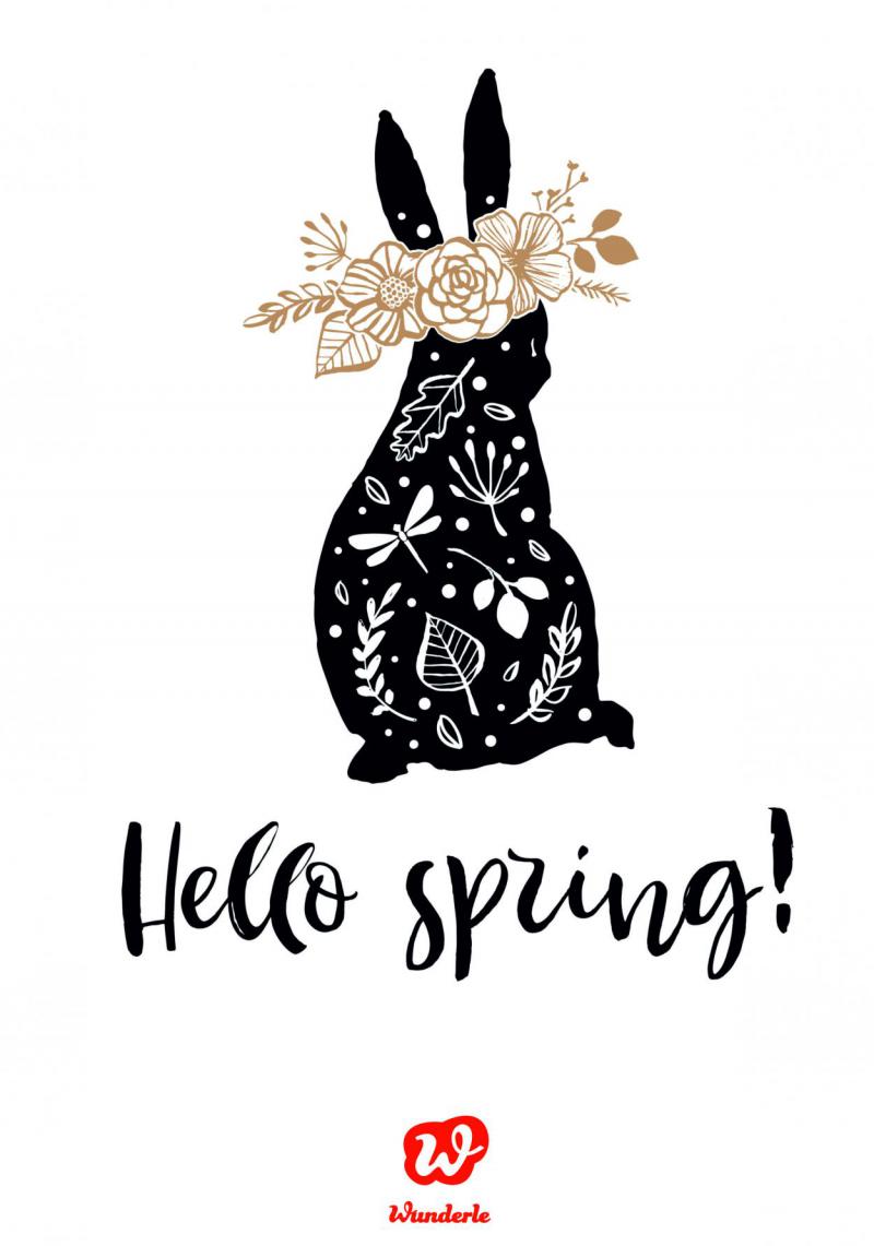 Hello Spring…Frühlingshaftes Osterhasen- Free Printable