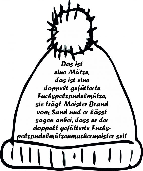 Die doppelt gefütterte Fuchspelzpudelmütze…