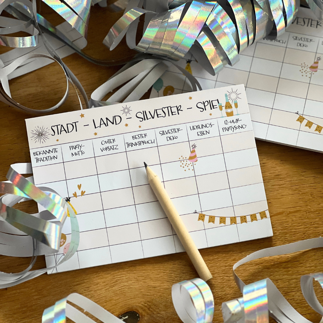 Stadt Land Silvester Spiel