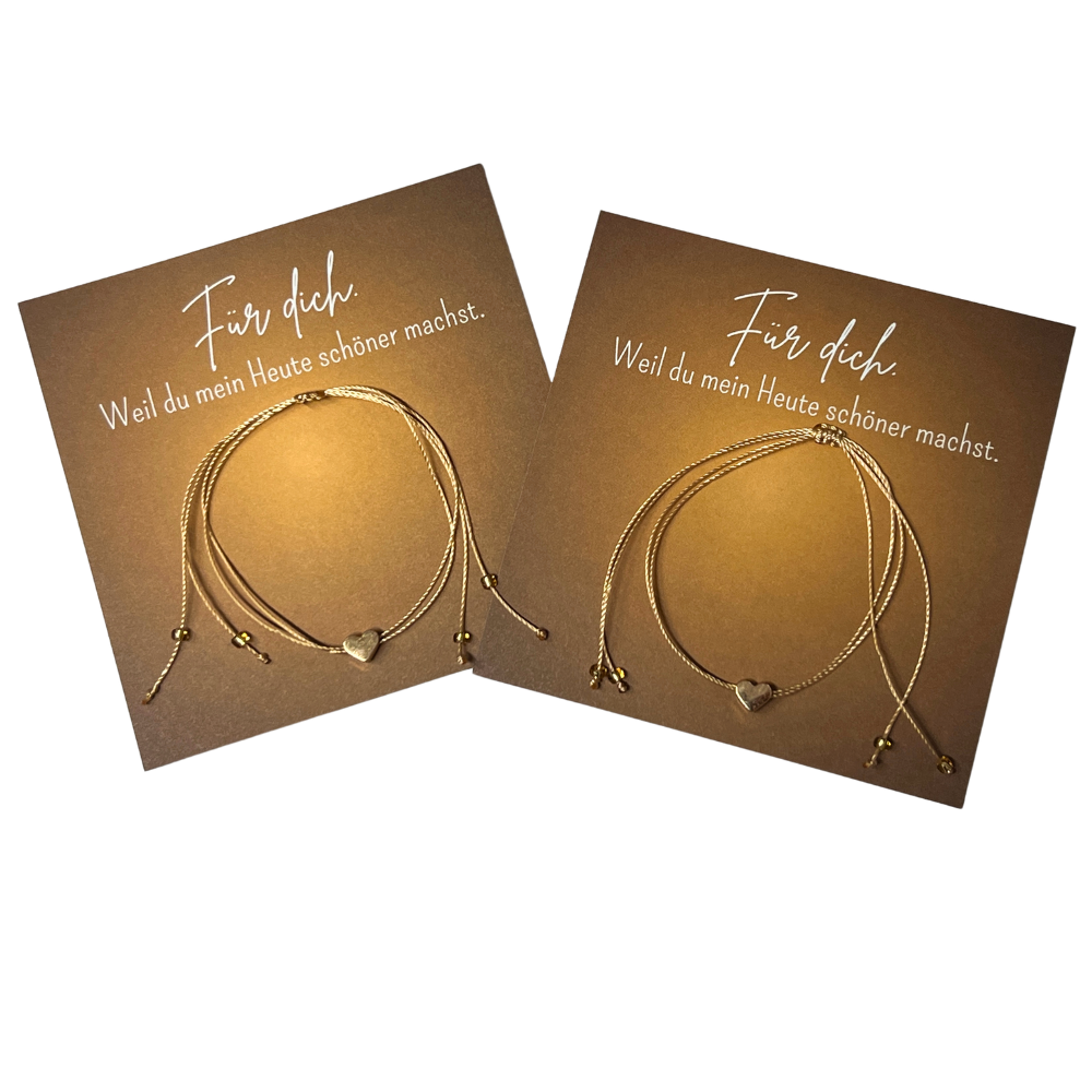 Freundschaftsarmband Herz gold für Erwachsene