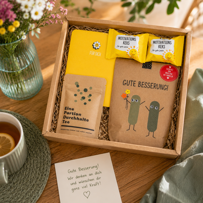 Geschenkbox Gute Besserung für schnelle Genesung