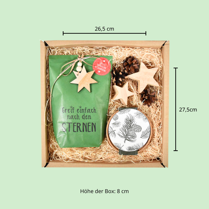 Geschenkset Weihnachtsbaum-Größe der Box: 26,5x27,5x8cm