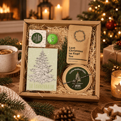 Weihnachtsgeschenk: Christbaum Anzucht Set Geschenkbox