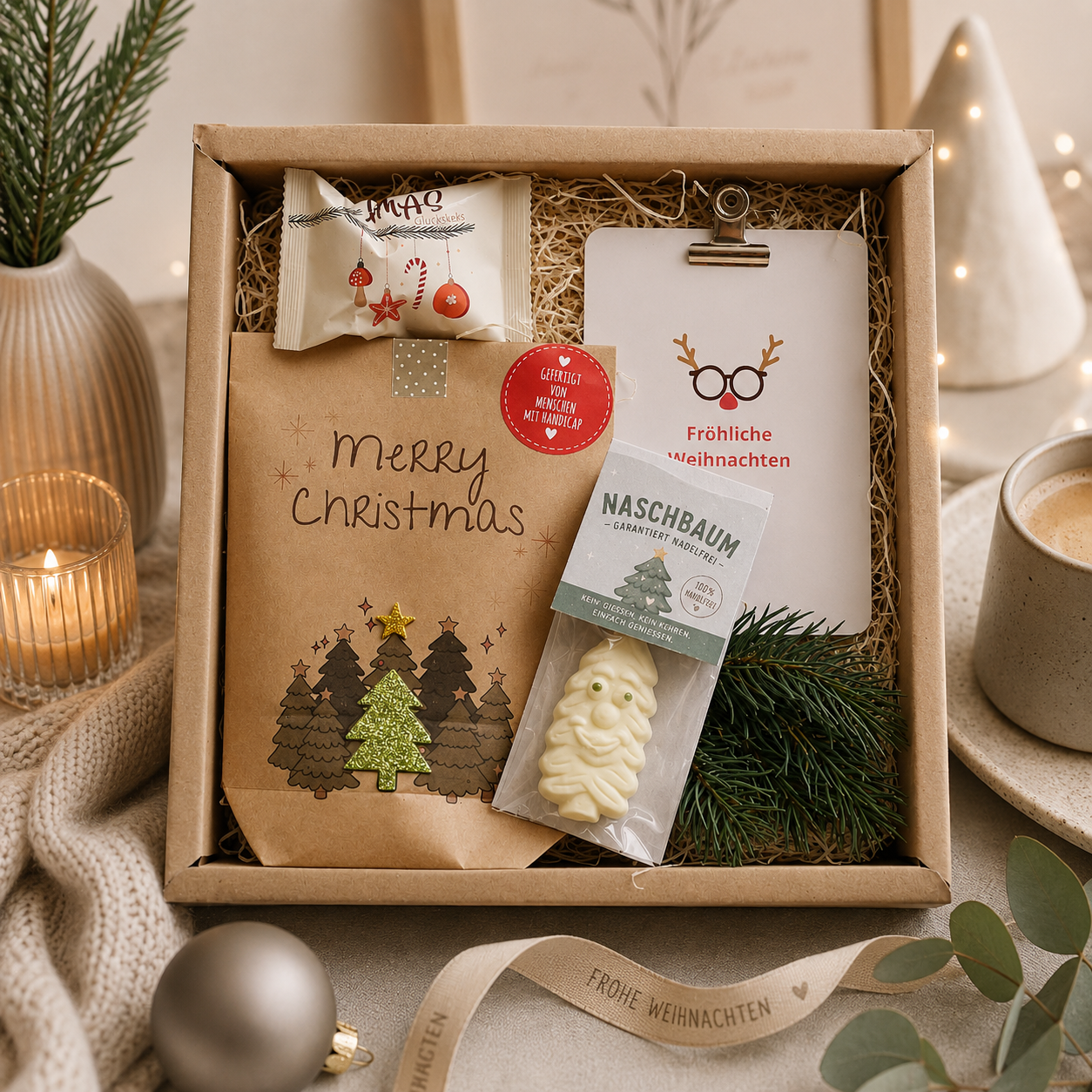 Naschbaum aus Marshmellow schaumzucker, garantiert nadelfrei, in der Weihnachtsüberraschung Box