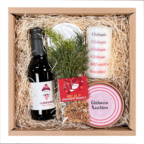 Glühwein Geschenkset mit lustiger Glühwein Kerze
