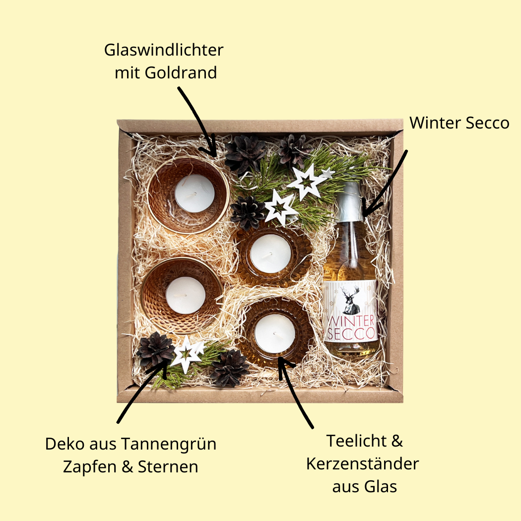 Teelicht Geschenkbox für die weihnachtliche Tischdeko