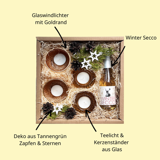Teelicht Geschenkbox für die weihnachtliche Tischdeko