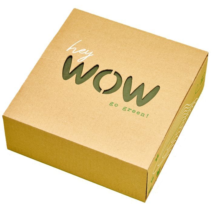 weihnachtsbaum deko-Geschenkverpackung mit grünem WOW Schriftzug