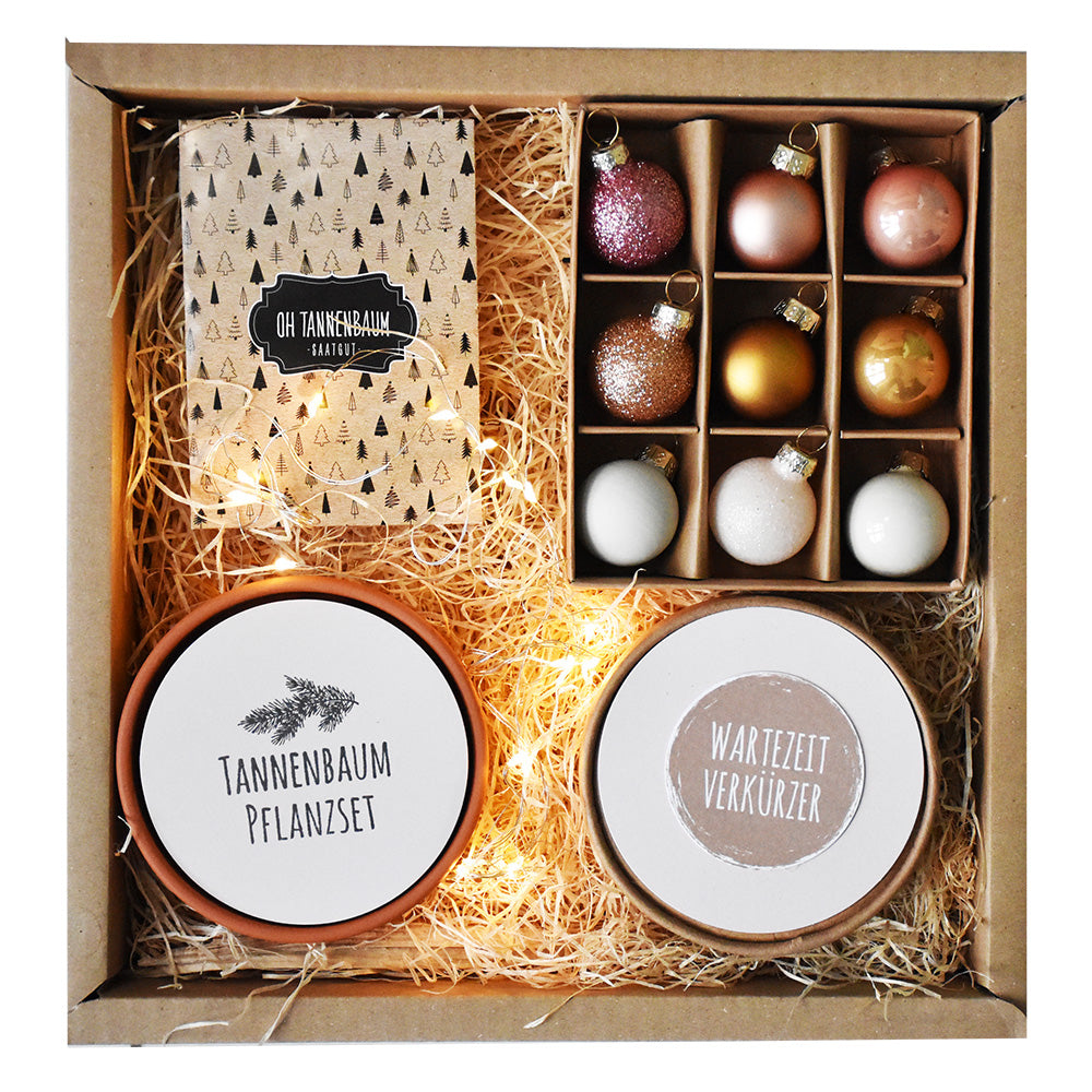 Geschenkbox mit beleuchteter Lichterkette