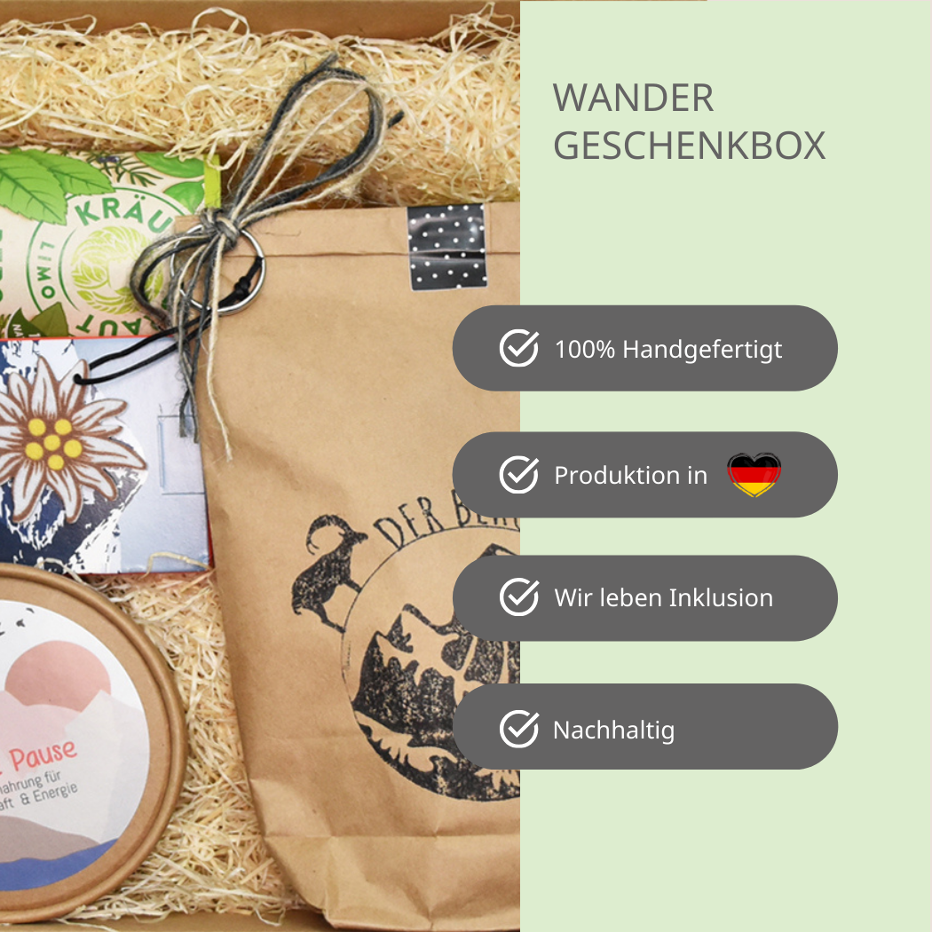 Geschenk für Wanderer- Warum du diese Box kaufen solltest – 100 % handgemacht- Produktion in Deutschland- Wir leben Inklusion- nachhaltig