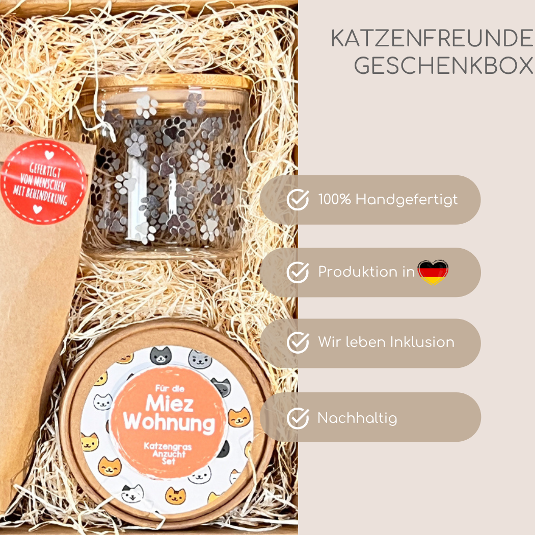 Katzenfreunde geschenkbox- gefertigt in Deutschland - Wir leben Inklusion