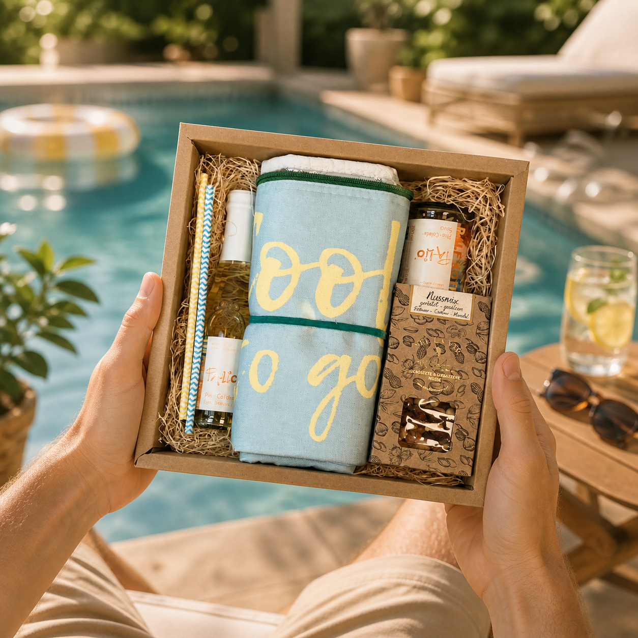 Auszeit am pool mit der Picknick Box