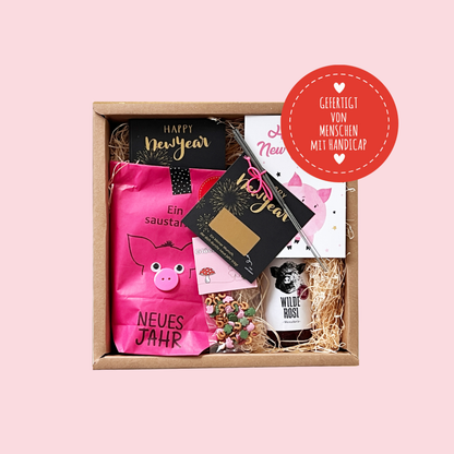 Happy New Year Geschenkbox als silvester Mitbringsel