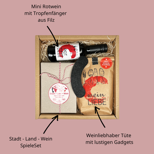 Weingeschenk Box – Für Weinfreunde, Spielkinder &amp; Weltverbesserer
