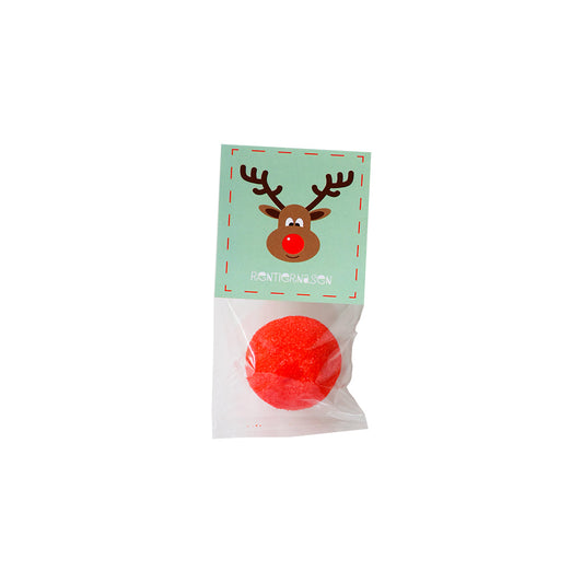 streuartikel weihnachten -Rentiernasen verpackt als roter Marshmellow 