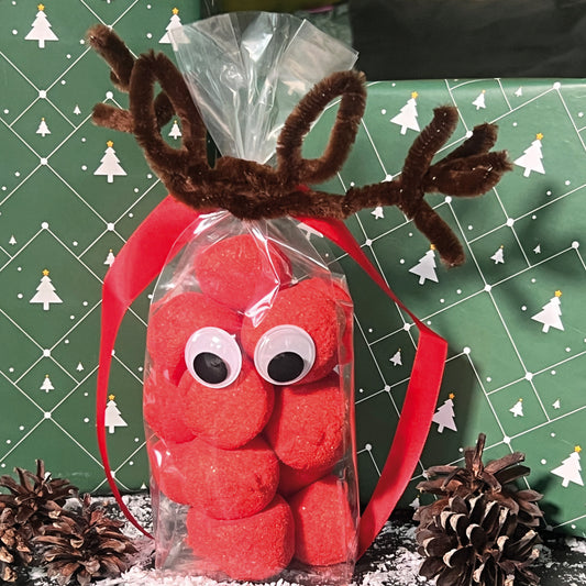 Geschenktüten für Weihnachten- Süße Tüte mit Rentiernasen