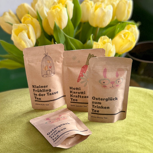 Kleiner Frühling in der Tasse als Ostergeschenk für Kollegen