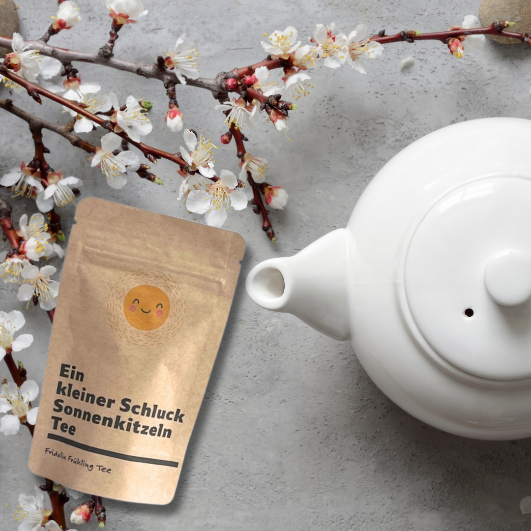 Ein kleiner Schluck Sonnenkitzeln.&nbsp; Gute Laune Geschenk zum Aufbrühen
