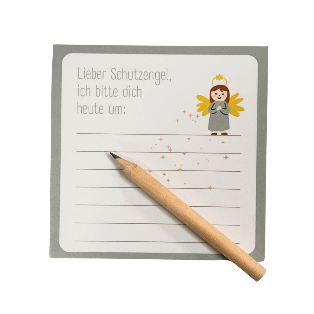 Schutzengel Block mit Bleistift