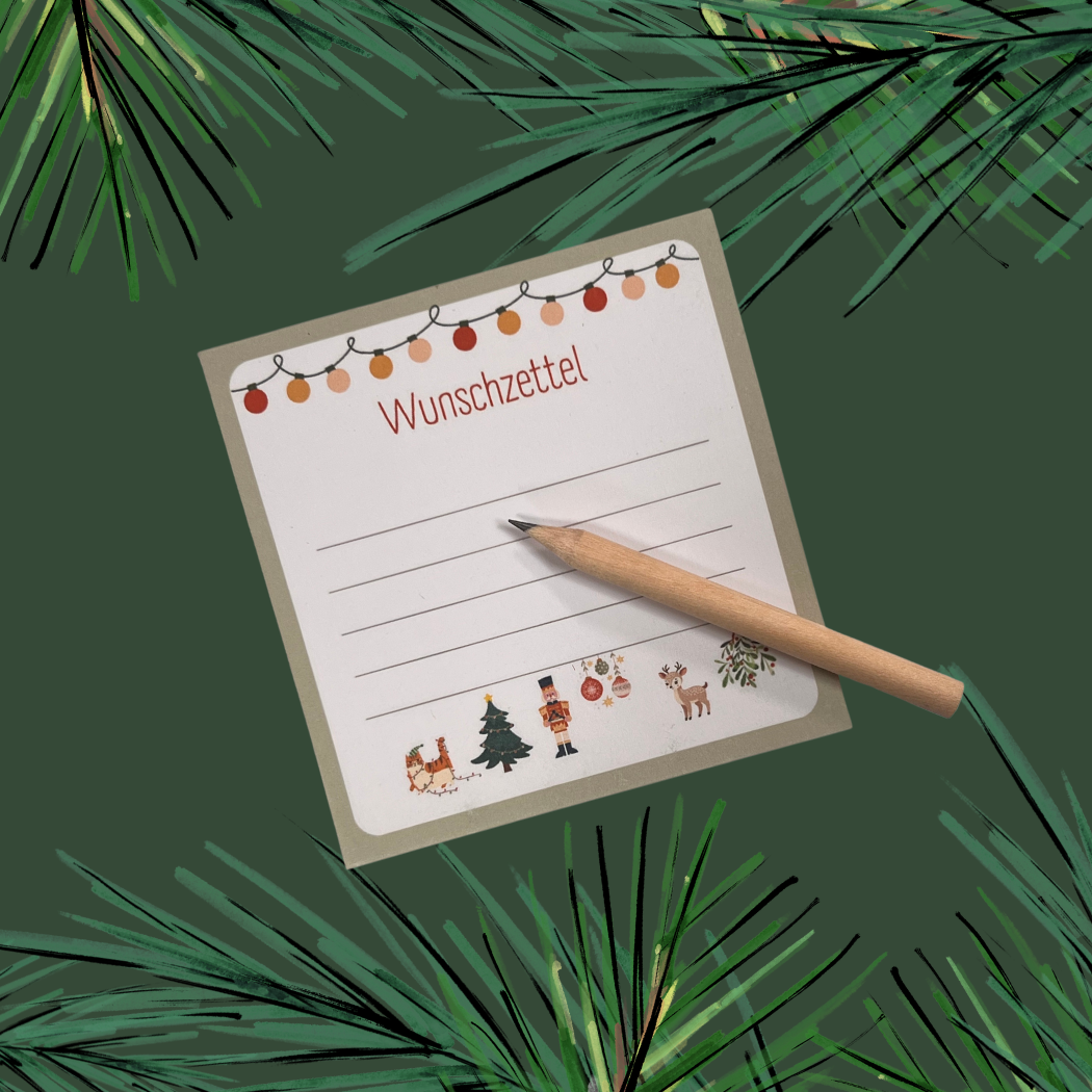 Notizblock Wunschzettel zur Weihnachtszeit