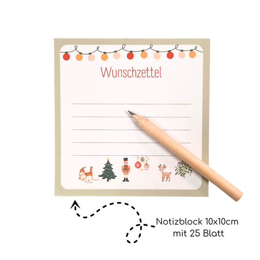 Wunschzettel Weihnachten Notizblock