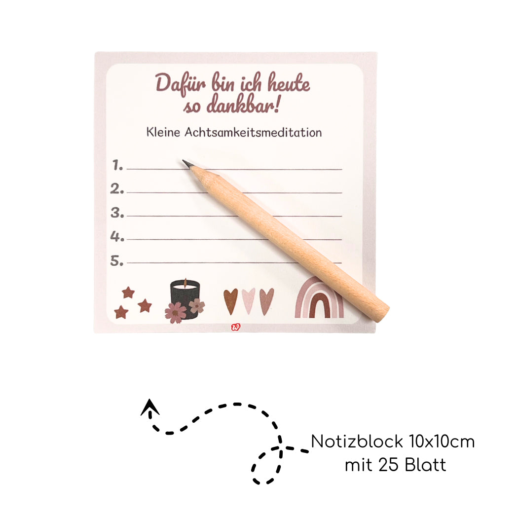Achtsamkeit Block Set mit Bleistift
