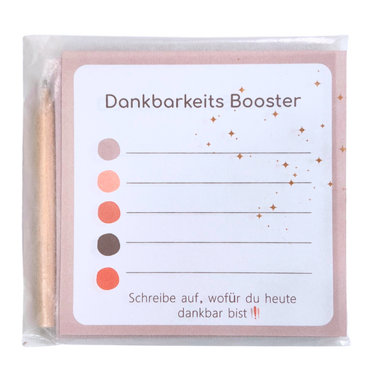 Dankbarkeit Booster, Blockset mit Stift