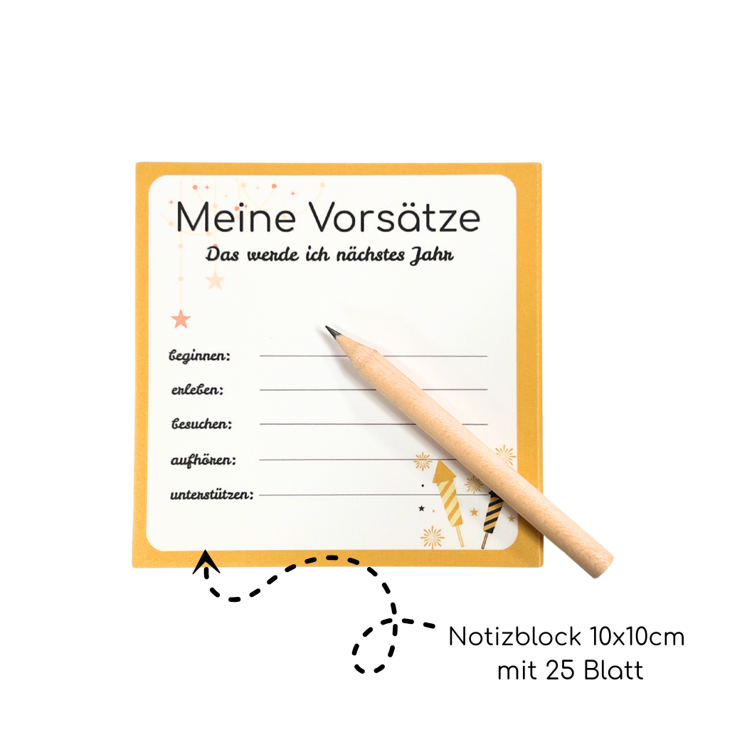 Ziele zum neuen Jahr Umsetzen Block mit Bleistift
