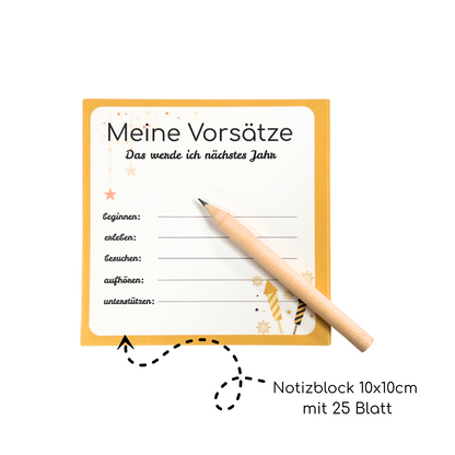 Ziele zum neuen Jahr Umsetzen Block mit Bleistift