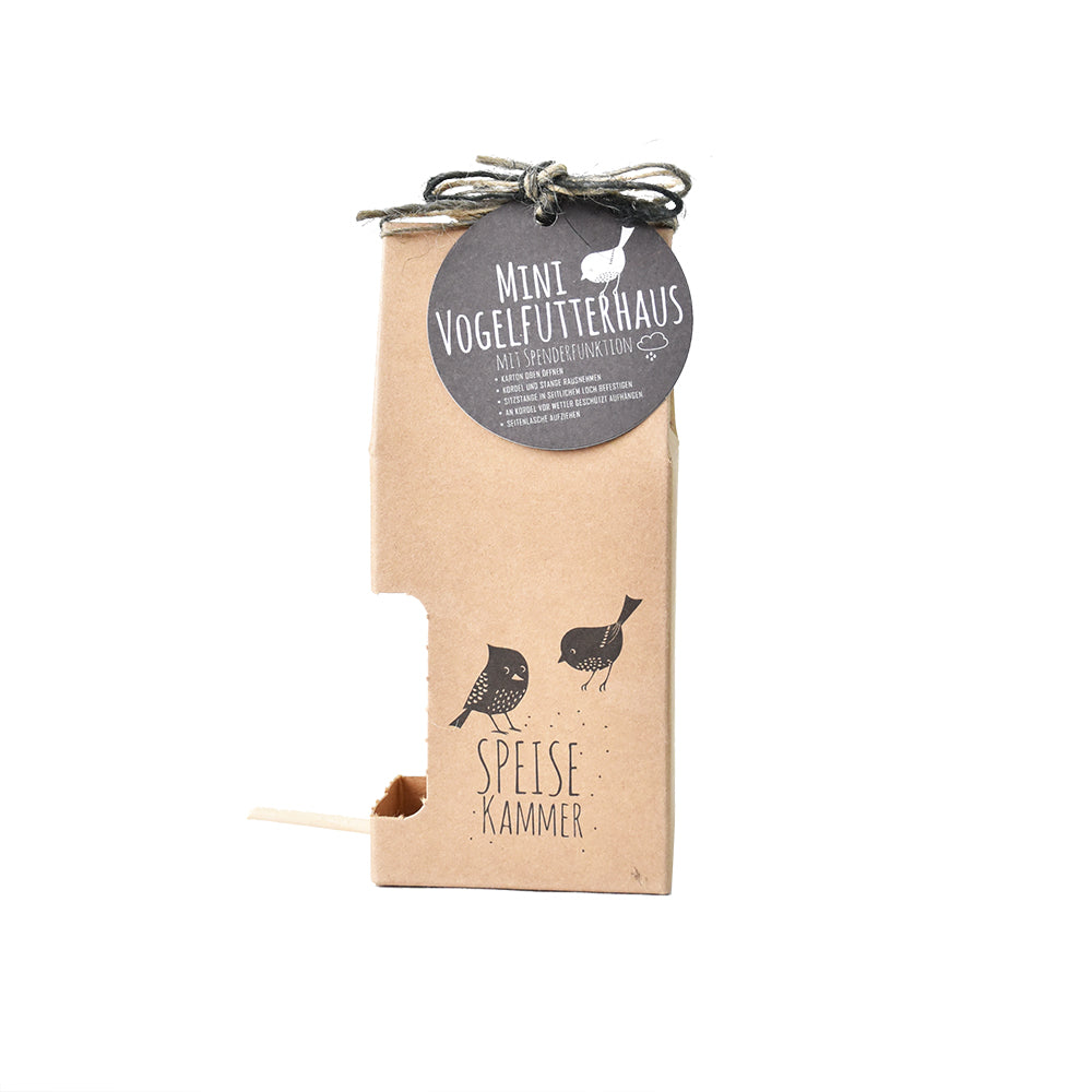 Mini Vogelhaus mit Wildvogelfutter