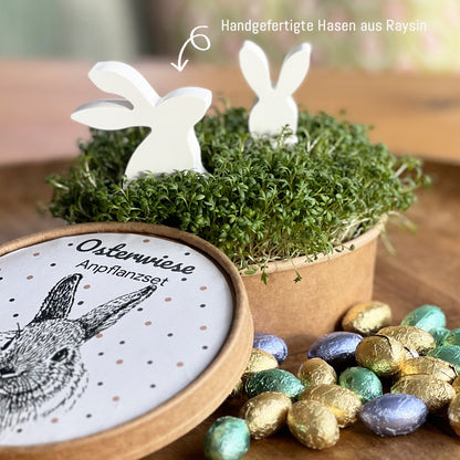 Osterwiese XL - Ostergeschenke mit Kresse & Hasen!