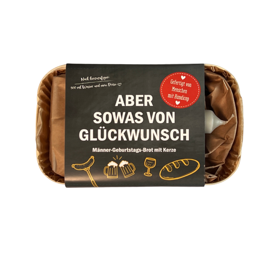 Geschenk für Männer - Geburtstagsbrot Backmischung mit Geburtstagskerze