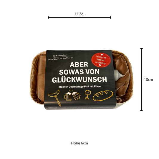 Geburtstagsbrot Backmischung in Holzbackform für Männer