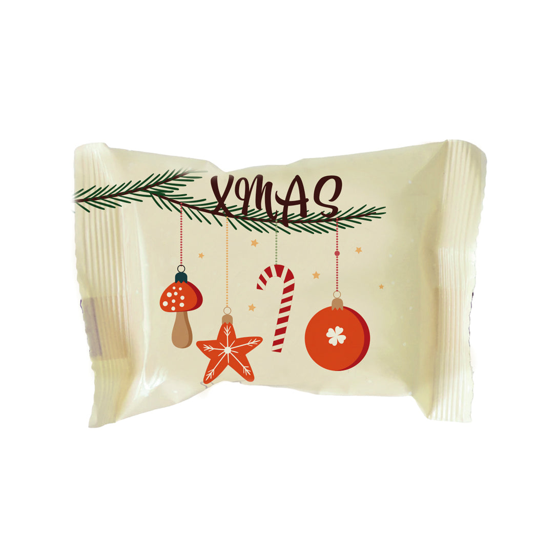 Weihnachtsglückskeks in creme für Adventskalender