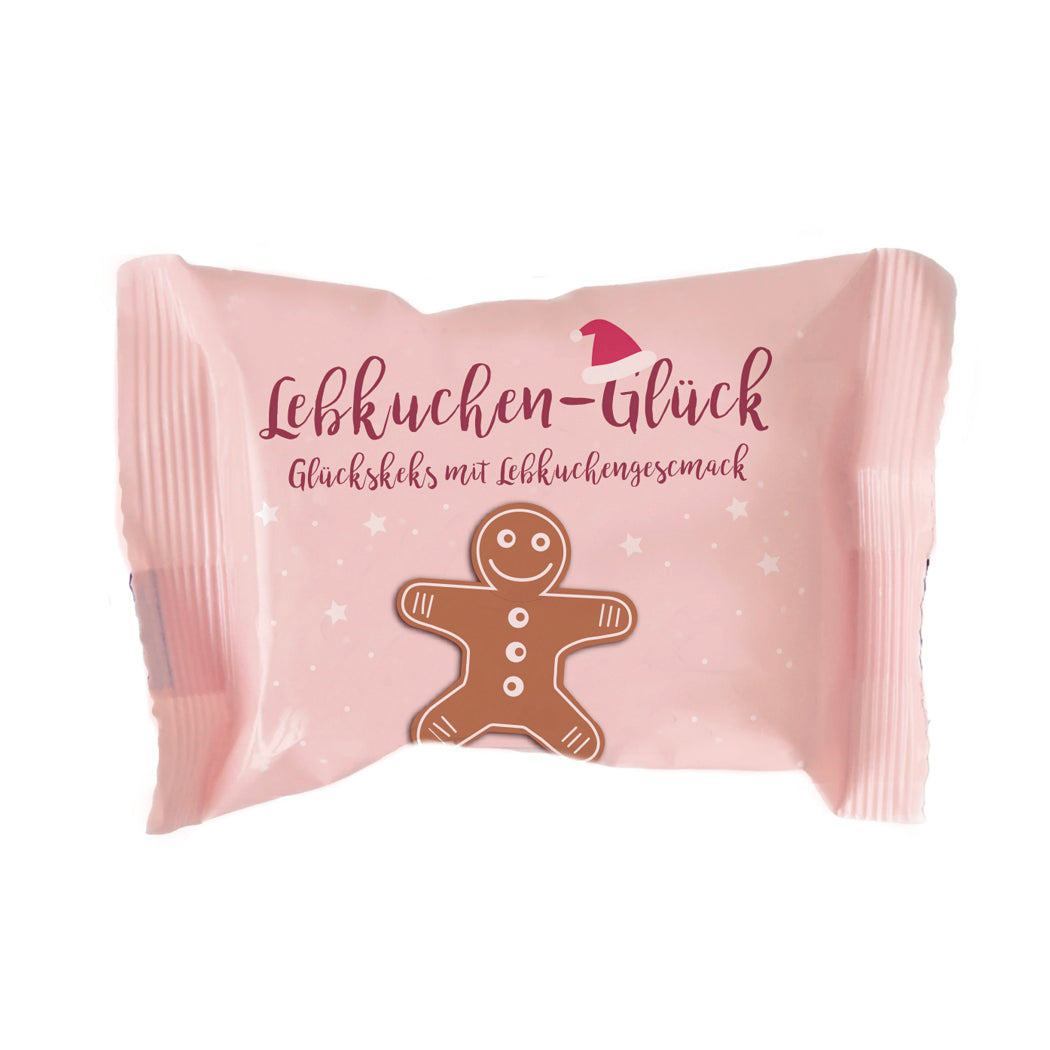 Glückskekse Weihnachten, mit Lebkuchenmann