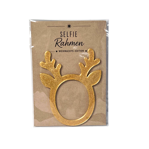 Selfie Rahmen Rentier Gold