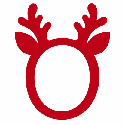 Selfie Rahmen Rentier Rotpink für lustige Weihnachtsfotos