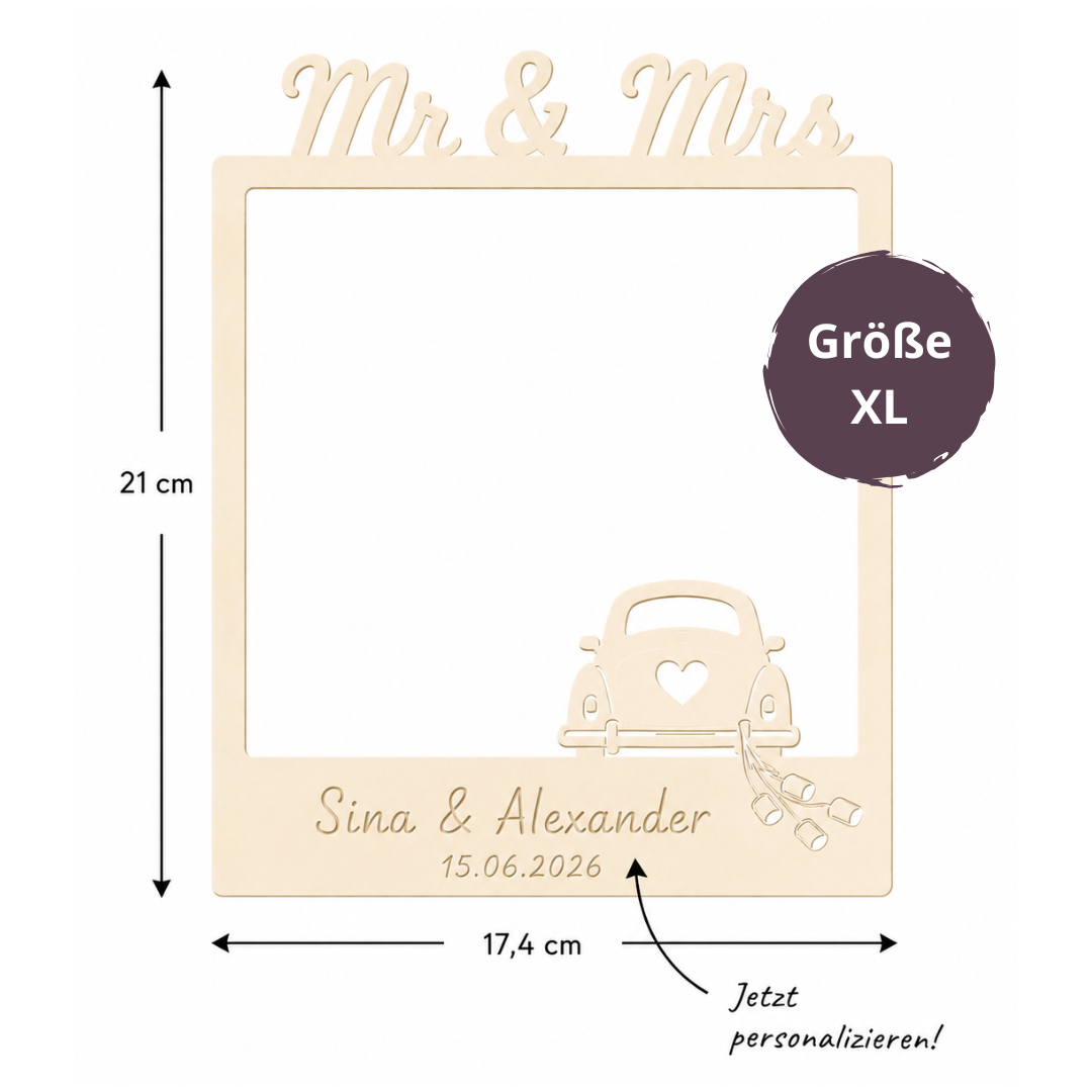 Hochzeit Polaroid Rahmen XL Premium personalisiert