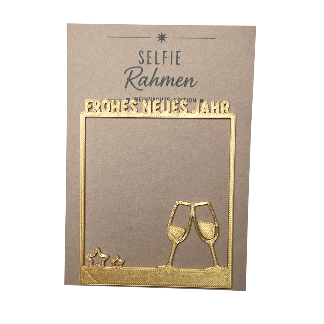 Selfie Rahmen Frohes Neues Jahr Gold