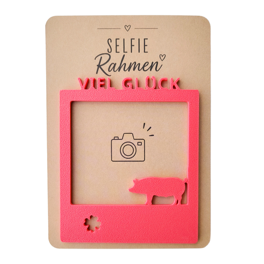 Selfie Rahmen Viel Glück Pink