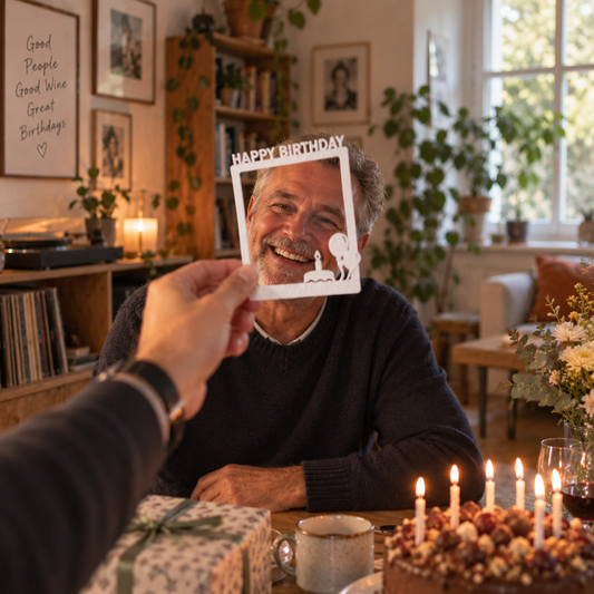 Selfie Rahmen Geburtstag Weiß