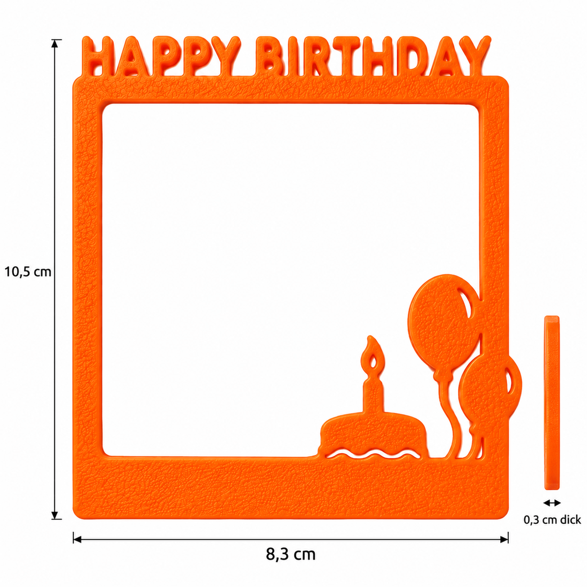 Selfie Rahmen Happy Birthday: Breite 8,3 cm Höhe 10,5 cm, Dicke: 0,3 cm